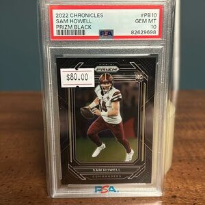 Sam Howell 2022 Chronicles Prizm Black Rookie Gem Mint 10